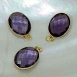 Amethyst qtz 14x18mm 18k vermeil 925 silver