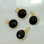 Black onyx 10mm 18k vermail 925 silver