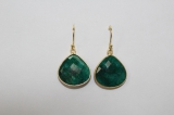 Dyed emerald 20mm 18k vermeil 925 silver